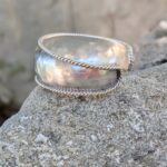 Bracelet manchette en argent massif bombé