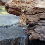 Collier arbre de vie doré rectangle
