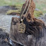 Collier arbre de vie doré rectangle